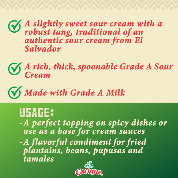Cacique Salvadoran Style Crema Salvadorena Sour Cream