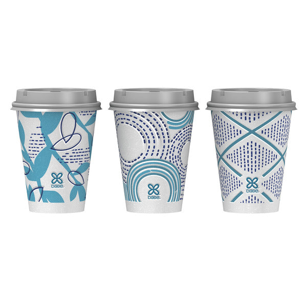 DIXIE Paper Coffee Cups &amp; Lids, 12oz Disposable Hot Cups (Variety Pack)