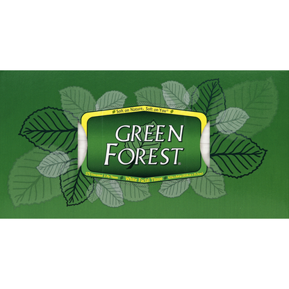 Green Forest Facial Tissue, White, Unscented, 2-Ply