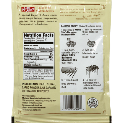Mama Sita Barbecue Marinade Mix