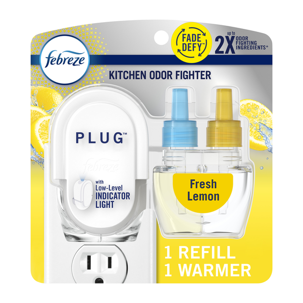 Febreze Plug In Air Freshener Scented Oil Refill, Kitchen Odor Fighter  DestGlow