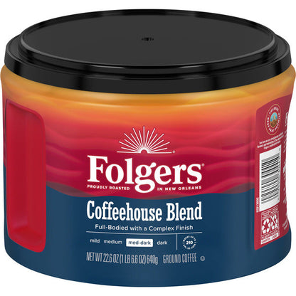 Folgers Coffeehouse Blend Ground Coffee, Medium-Dark Roast