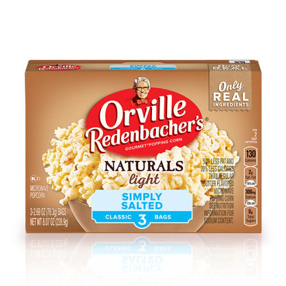Orville Redenbacher Naturals Light Simply Salted Microwave Popcorn, Microwave Popcorn