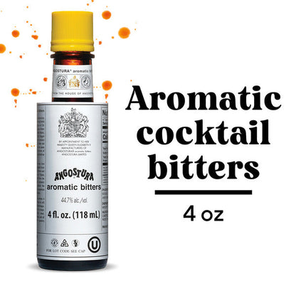 Angostura Aromatic Bitters, Cocktail Bitters for Professional &amp; Home Mixologists, 4 FL oz
