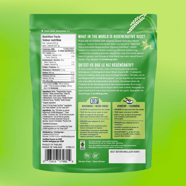 Lundberg Family Farms Organic, 90-Second Cilantro Lime Rice