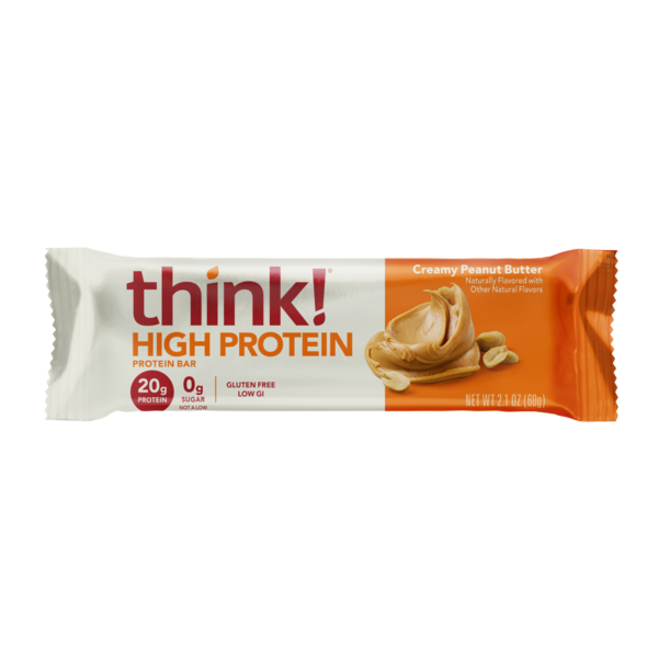 think! High Protein Bar, 20g Protein, Creamy Peanut Butter  DestGlow