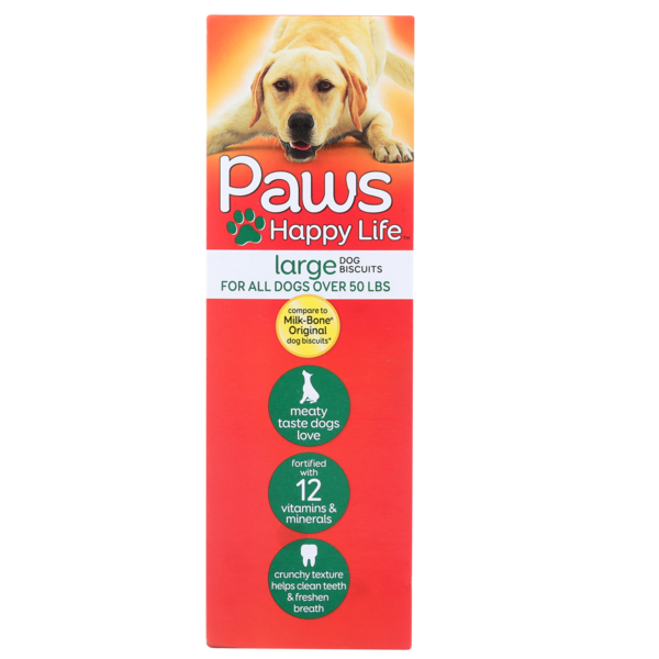 Paws Happy Life Meaty Taste Large Dog Biscuits For All Dogs Over 50 Lbs