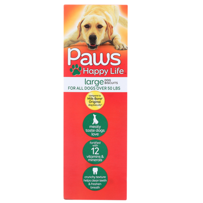 Paws Happy Life Meaty Taste Large Dog Biscuits For All Dogs Over 50 Lbs