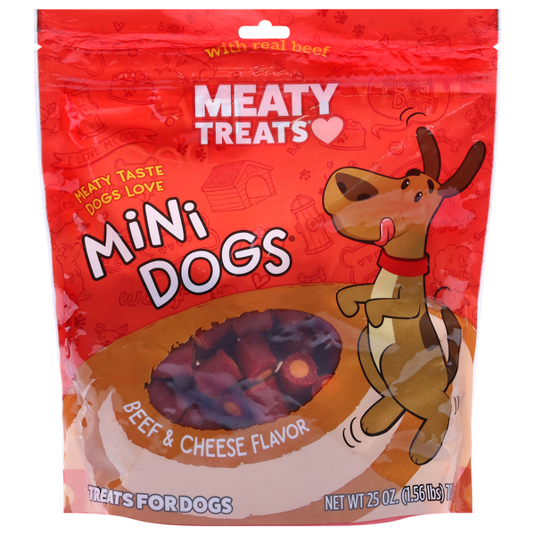 Meaty Treats Treats for Dogs, Beef &amp; Cheese Flavor, Mini Dogs  DestGlow