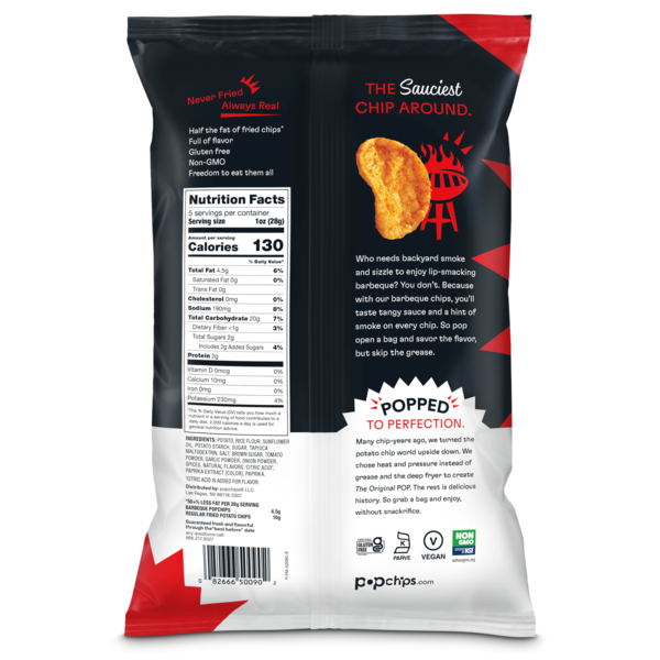 popchips BBQ Potato Chips, Low Calorie, Gluten Free, Healthy Snack  DestGlow