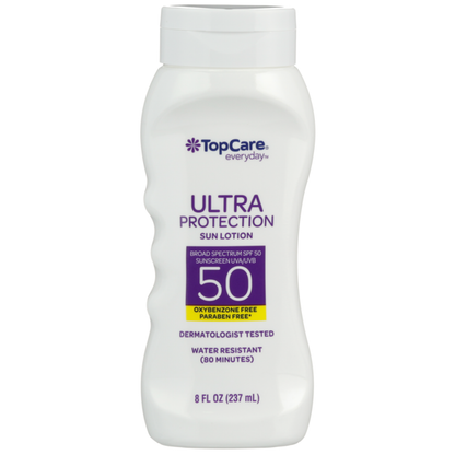 TopCare Ultra Protection Water Resistant Uva/Uvb Broad Spectrum Spf 50 Sunscreen Lotion