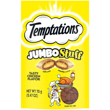 TEMPTATIONS Jumbo Stuff Crunchy and Soft Cat Treats Tasty Chicken Flavor