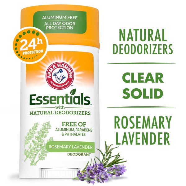 Arm &amp; Hammer Essentials Deodorant- Fresh Rosemary Lavender- Solid Oval-- Made With Natural Deodorizers- Free From Aluminum