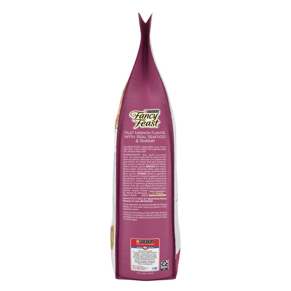 Purina Fancy Feast Dry Cat Food Filet Mignon Flavor With Seafood and Shrimp