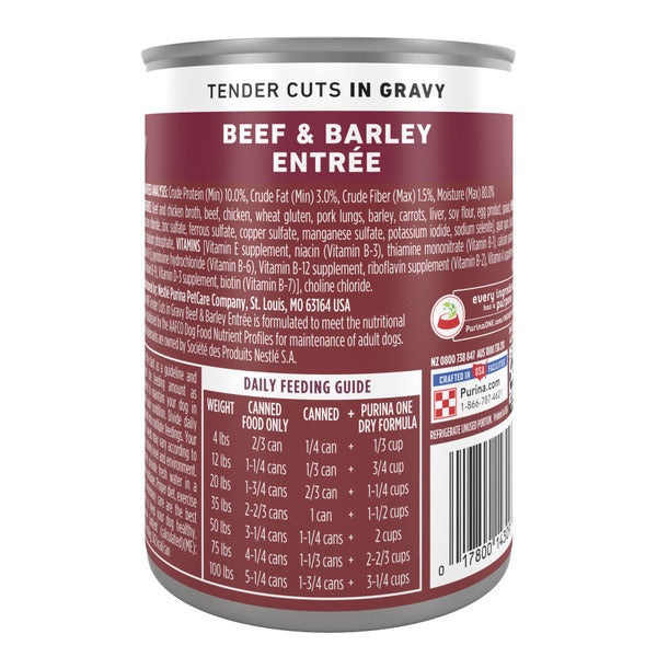 Purina ONE Tender Cuts in Gravy Beef and Barley Entree in Wet Dog Food Gravy