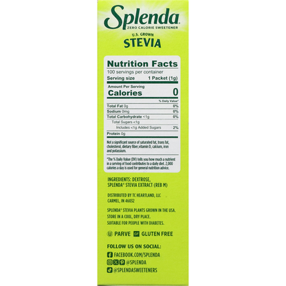 Splenda Sweetener, Zero Calorie, Stevia