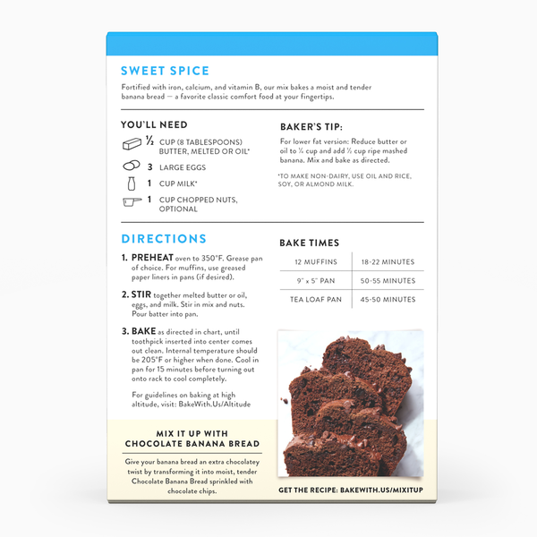 King Arthur Baking Company Banana Bread + Muffin Mix, Certified Gluten-Free, Non-GMO Project, Kosher