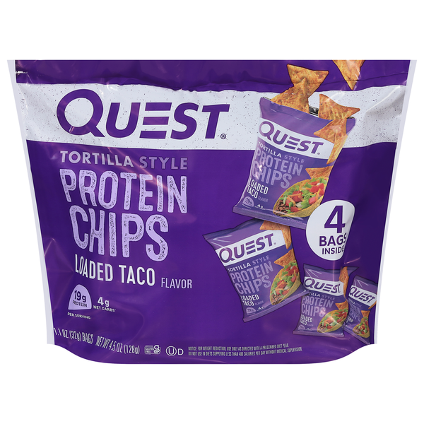 Quest Protein Chips, Loaded Taco Flavor, Tortilla Style  DestGlow