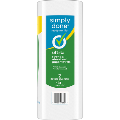 Simply Done 2-Ply Ultra Strong &amp; Absorbent Double Plus Rolls Paper Towels