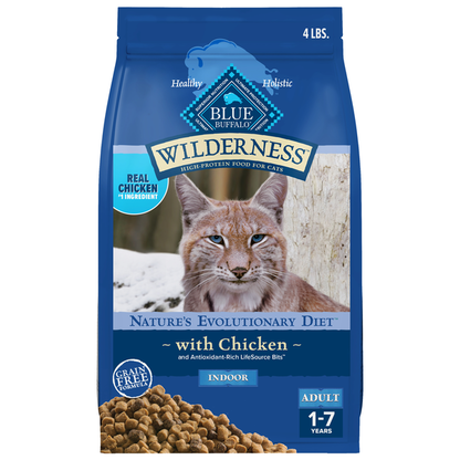 Blue Buffalo Wilderness High Protein, Natural Adult Indoor Dry Cat Food, Chicken