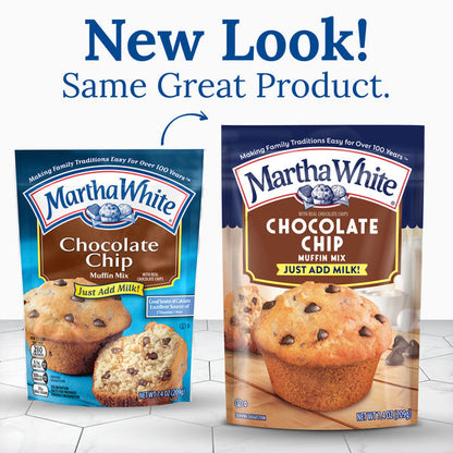 Martha White Chocolate Chip Muffin Mix, 7.4 Oz Bag