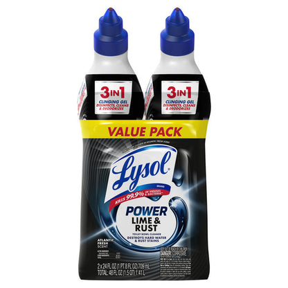 Lysol Power Lime &amp; Rust Atlantic Fresh Scent Toilet Bowl Cleaner