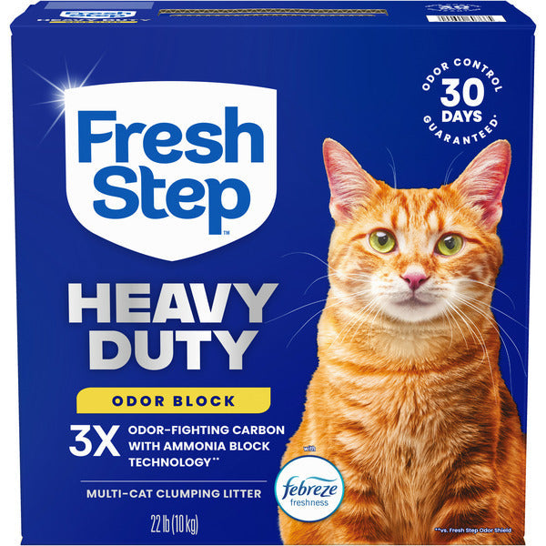 Fresh Step Heavy Duty Odor Block Multi Cat Clumping Litter with Febreze Freshness  DestGlow