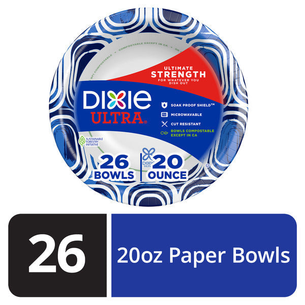 DIXIE Paper Bowls, 20oz Disposable Bowl (Designs May Vary)  DestGlow