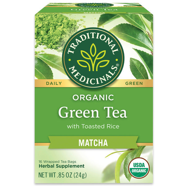 Traditional Medicinals Organic Green Tea Matcha with Toasted Rice, Caffeine Free Herbal Tea  DestGlow