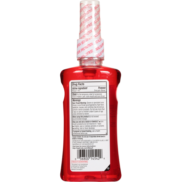 TopCare Sore Throat Spray, Sugar Free, Natural Cherry Flavor  DestGlow