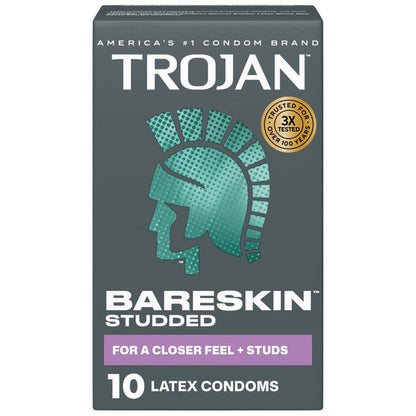 Trojan Studded BareSkin Premium Lubricant Latex Condoms