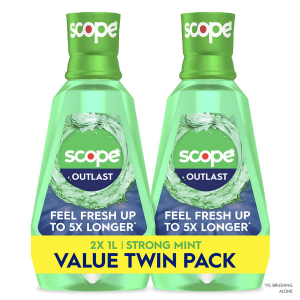 Crest Outlast Mouthwash Fresh Mint Value Twin Pack  DestGlow