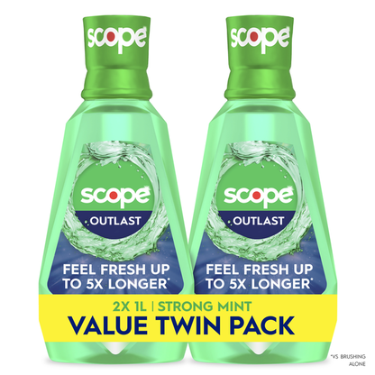 Crest Outlast Mouthwash Fresh Mint Value Twin Pack