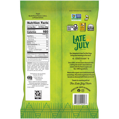 LATE JULY Snacks  Jalapeno Lime Tortilla Chips