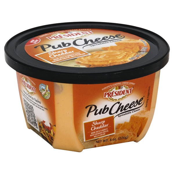 Président Sharp Cheddar Spreadable Pub Cheese  DestGlow