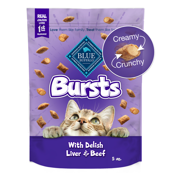 Blue Buffalo Bursts Crunchy Cat Treats, Chicken Liver and Beef  DestGlow