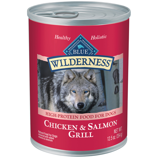 Blue Buffalo Wilderness High Protein, Natural Adult Wet Dog Food, Salmon &amp; Chicken Grill