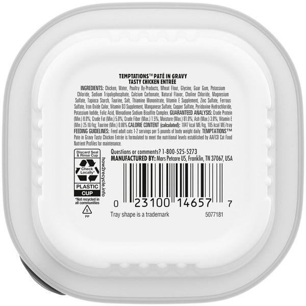 TEMPTATIONS Wet Cat Food, Tasty Chicken Flavor Pate in Gravy  DestGlow