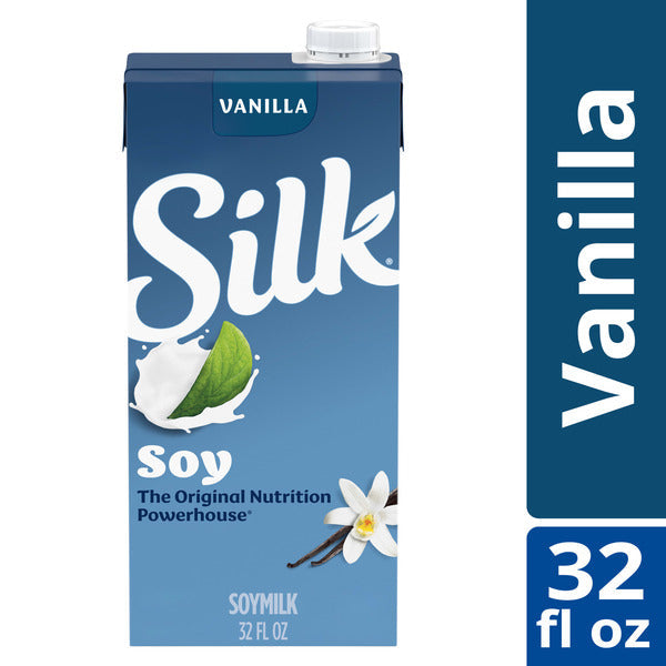 Silk Soy Milk, Organic Vanilla, Shelf Stable, Dairy Free, Lactose Free, Vegan Milk with 6g Protein per Serving, 32 FL OZ Quart  DestGlow