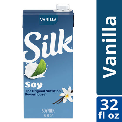 Silk Soy Milk, Organic Vanilla, Shelf Stable, Dairy Free, Lactose Free, Vegan Milk with 6g Protein per Serving, 32 FL OZ Quart
