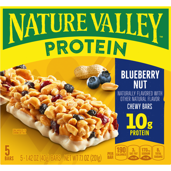 Nature Valley Blueberry Nut Chewy Protein Granola Bars  DestGlow