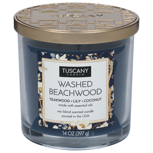 Tuscany Candle Candle, Scented, Soy Blend, Washed Beachwood  DestGlow