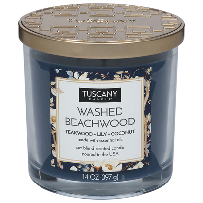 Tuscany Candle Candle, Scented, Soy Blend, Washed Beachwood