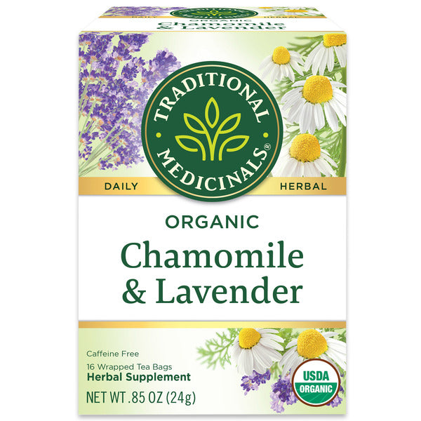 Traditional Medicinals Organic Chamomile with Lavender, Caffeine Free Herbal Tea  DestGlow