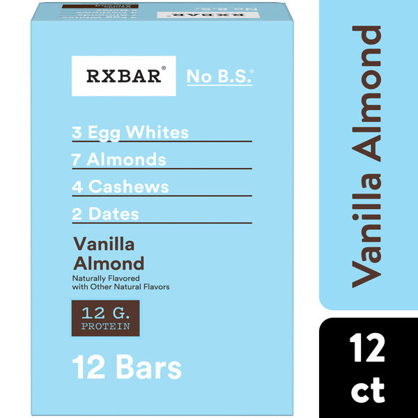 RXBAR Vanilla Almond Protein Bars, Protein Snack, 12 Count  DestGlow