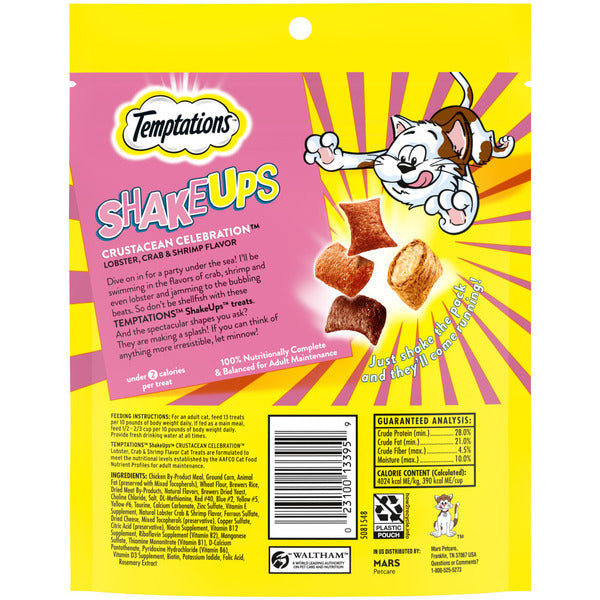 TEMPTATIONS Shakeups Crunchy and Soft Cat Treats, Crustacean Celebration Flavor  DestGlow
