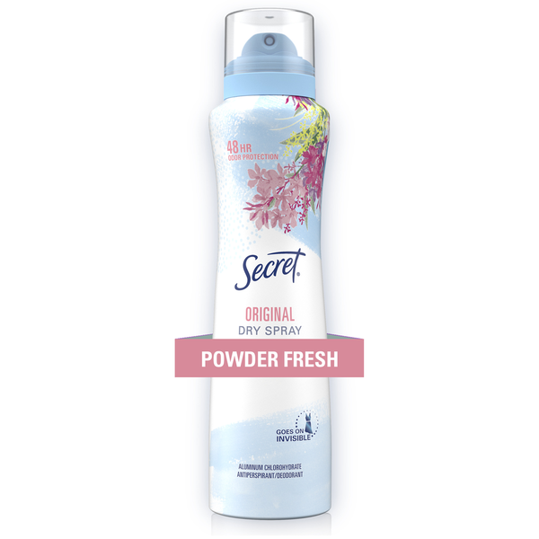 Secret Dry Spray Antiperspirant and Deodorant for Women, Powder Fresh  DestGlow
