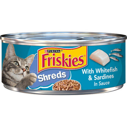Purina Friskies Wet Cat Food, Shreds With Whitefish &amp; Sardines in Sauce