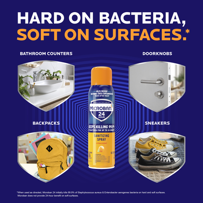 Microban 24 Hour Disinfectant Sanitizing Spray, Citrus Scent  DestGlow