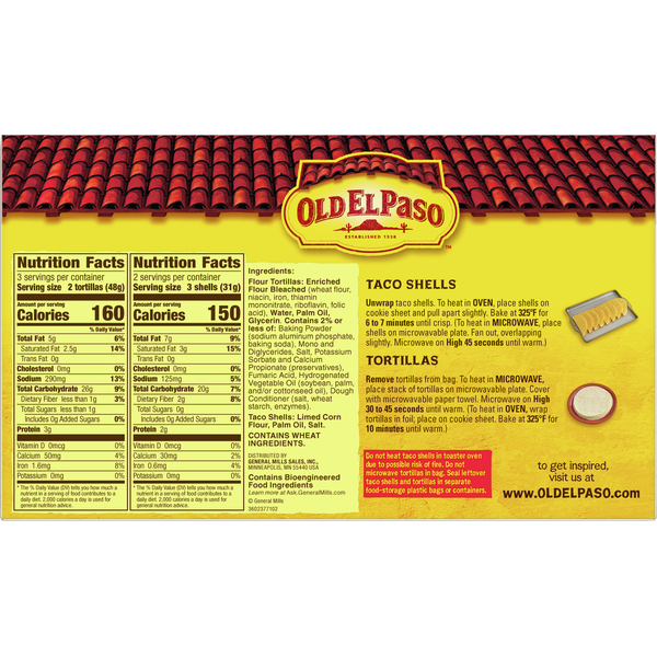 Old El Paso Taco Shells &amp; Flour Tortillas, Hard &amp; Soft  DestGlow